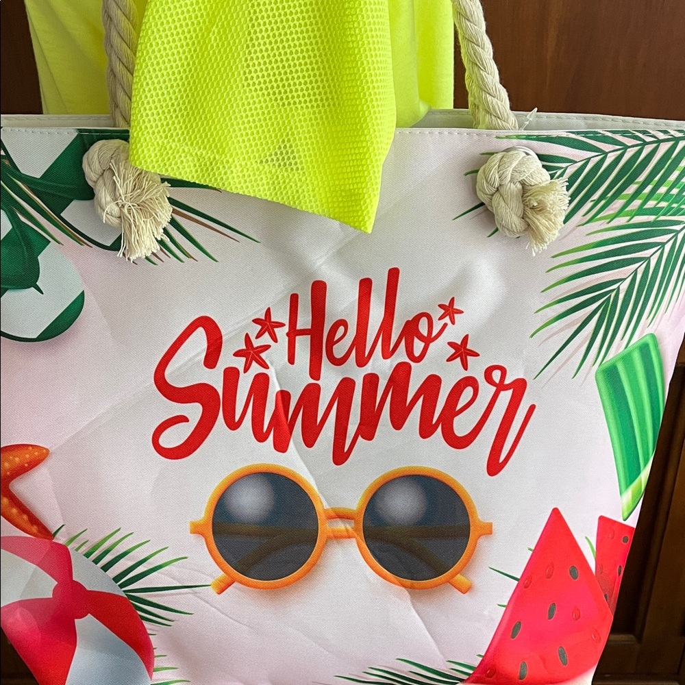 Hello Summer Beach Tote Bag - Multicolor - Picture 4 of 11